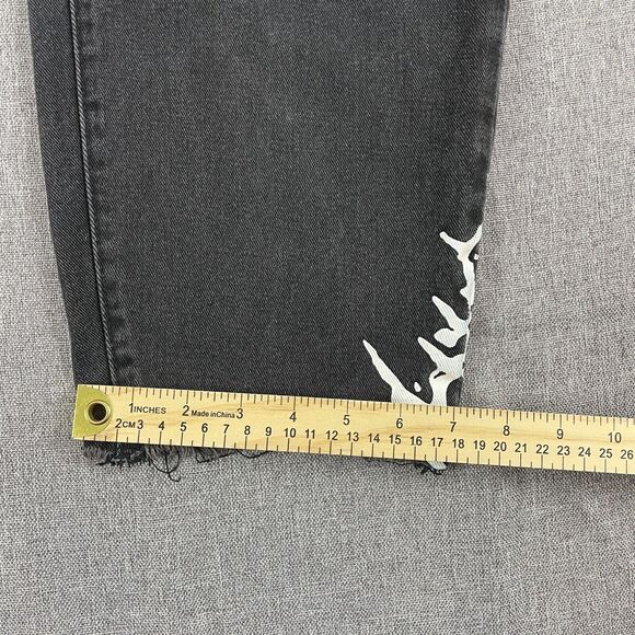 EZwear Jeans L Loose Relaxed High Waist Lightning Y2K Style Skater Goth Punk - Picture 12 of 12